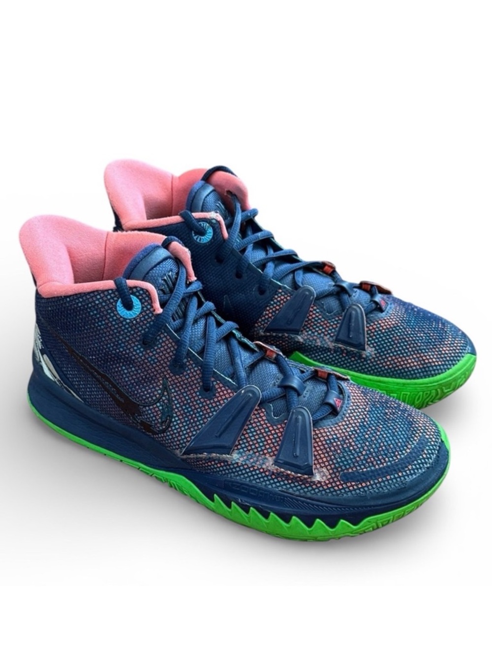 Nike Kyrie 7 Basketball Shoes Sz 8 Blue Green Zoom Air Sneakers Mens Guard Shoes